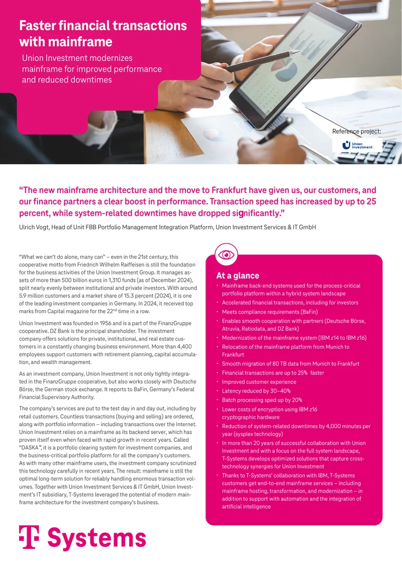 Union Investment Mainframe Modernization Project