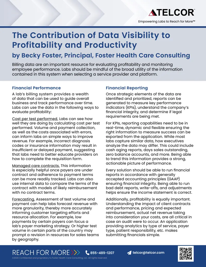 Contribution of Data Visibility to Profitability and Productivity