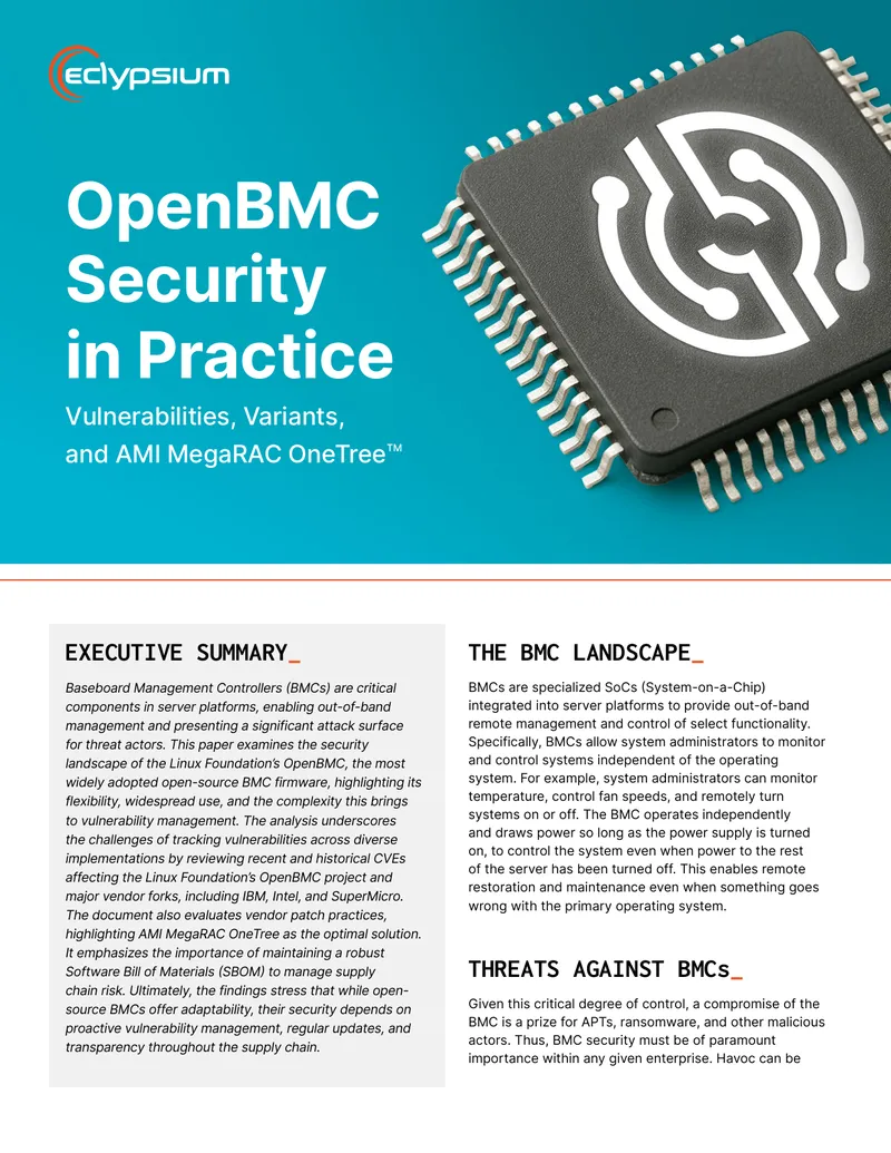 OpenBMC Security Vulnerabilities and Management Practices