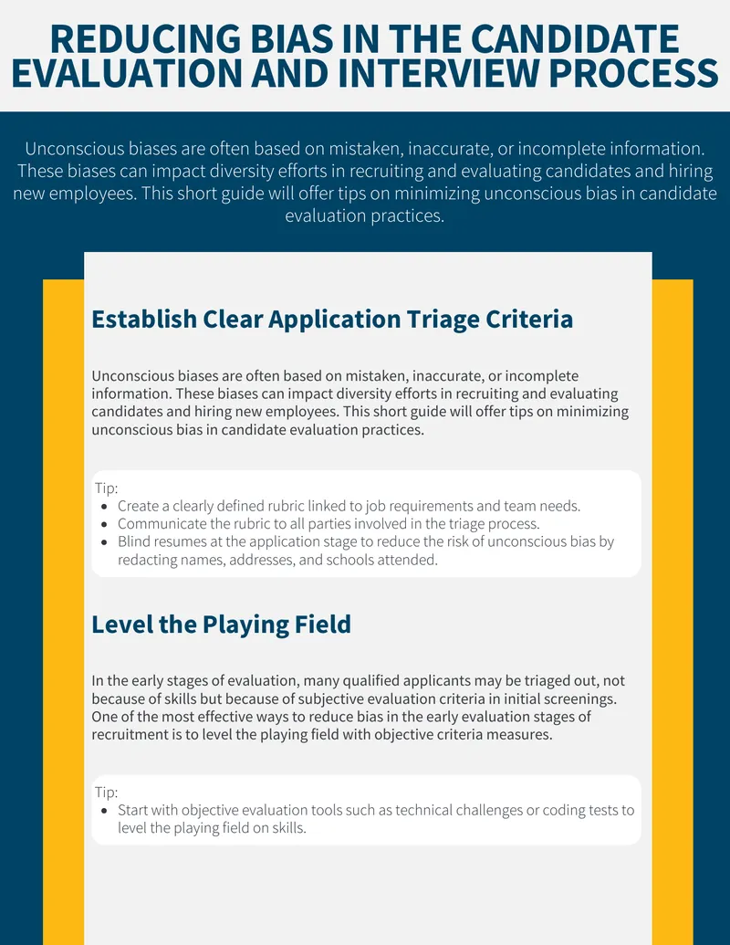 Guide to Reducing Unconscious Bias in Candidate Evaluation