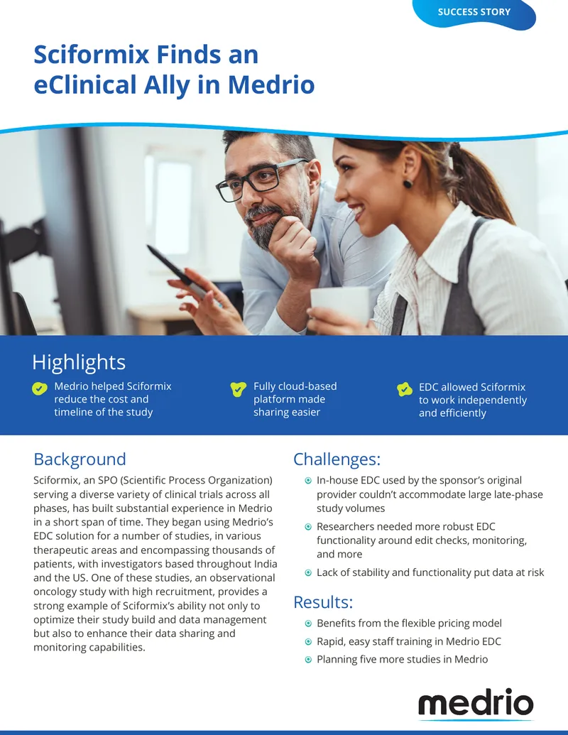 Sciformix Utilizes Medrio for Oncology Study
