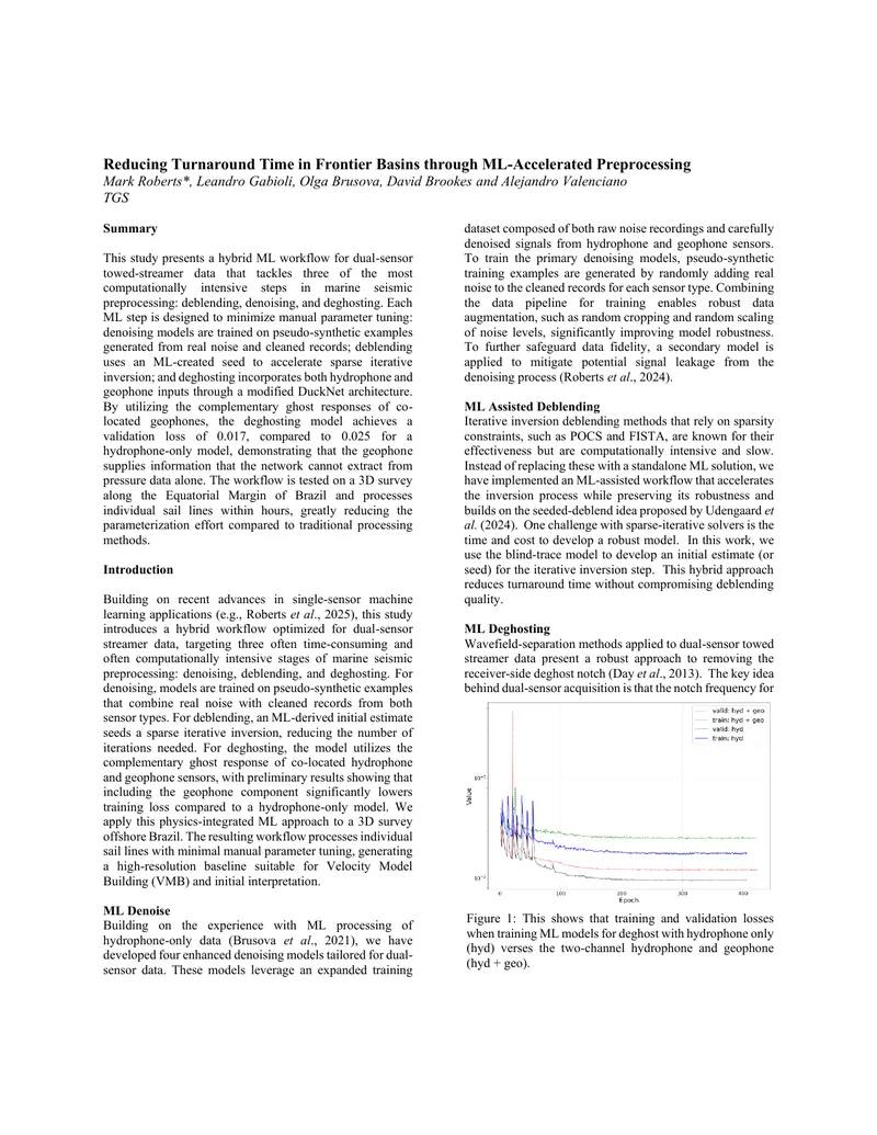 ML Workflow for Marine Seismic Preprocessing