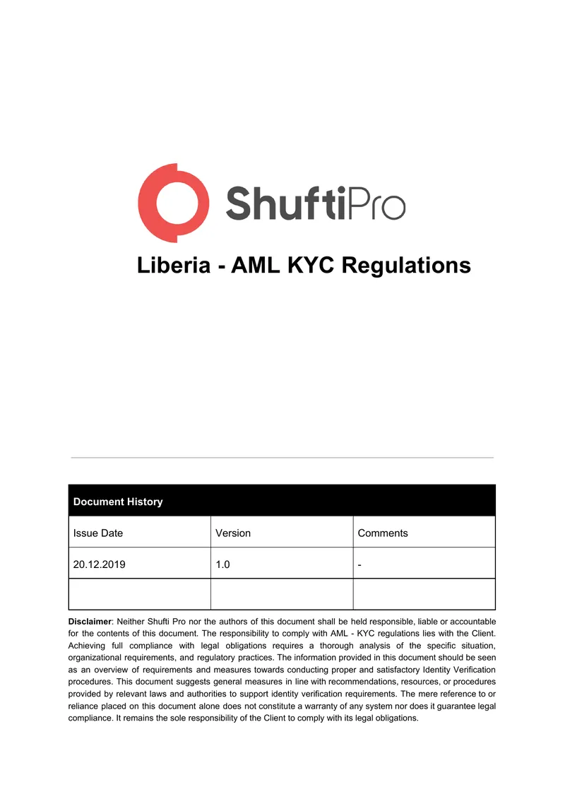 Liberia AML KYC Regulations Overview