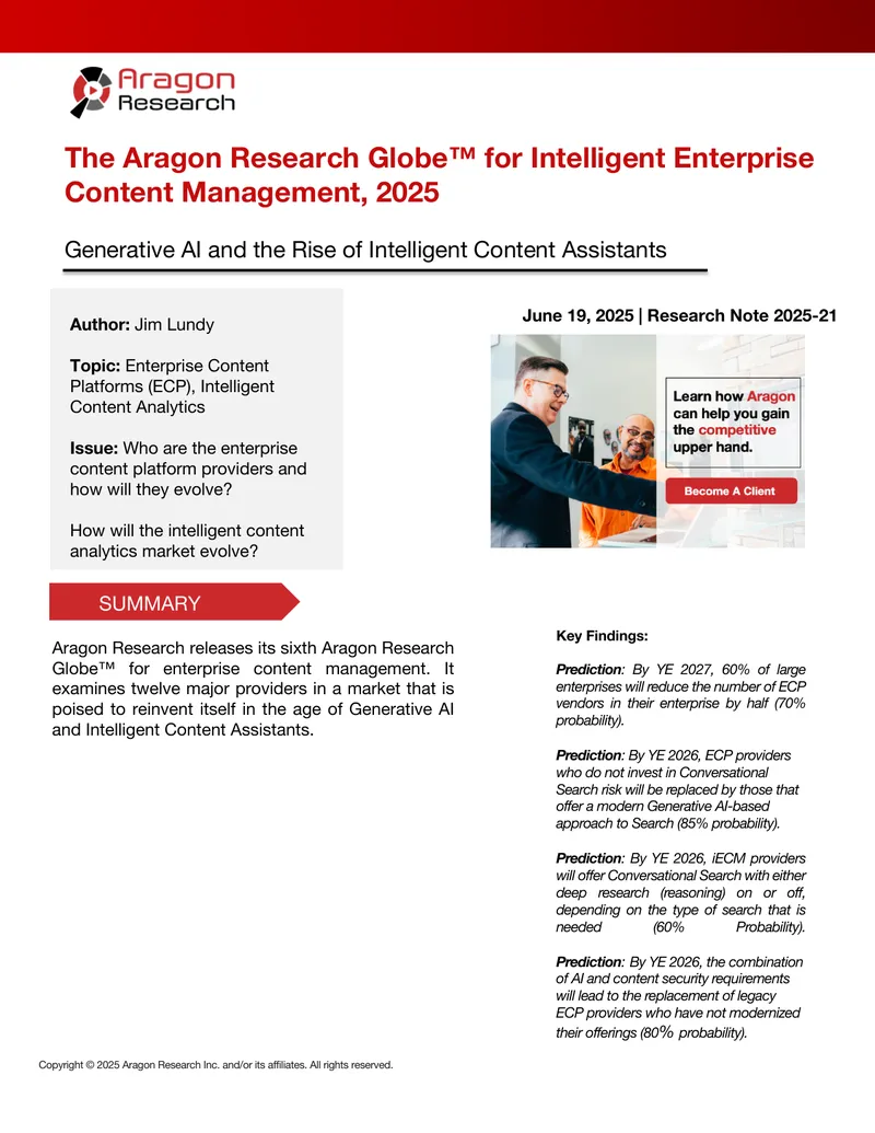 Aragon Research Globe for Intelligent Enterprise Content Management 2025