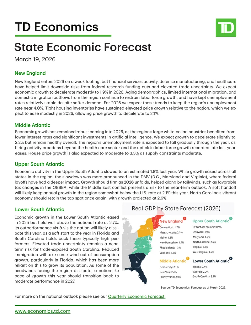 State Economic Forecast for 2026
