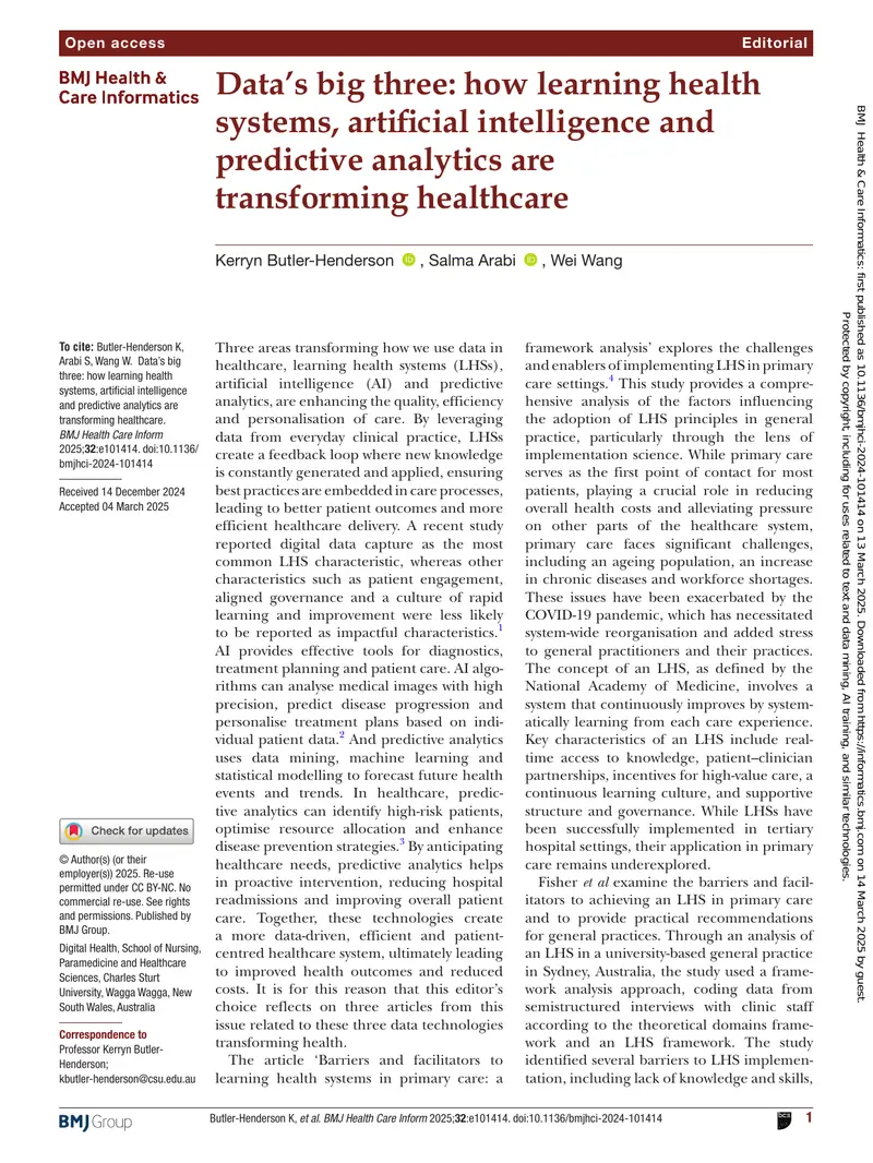 Transforming Healthcare with Data Technologies preview page 1