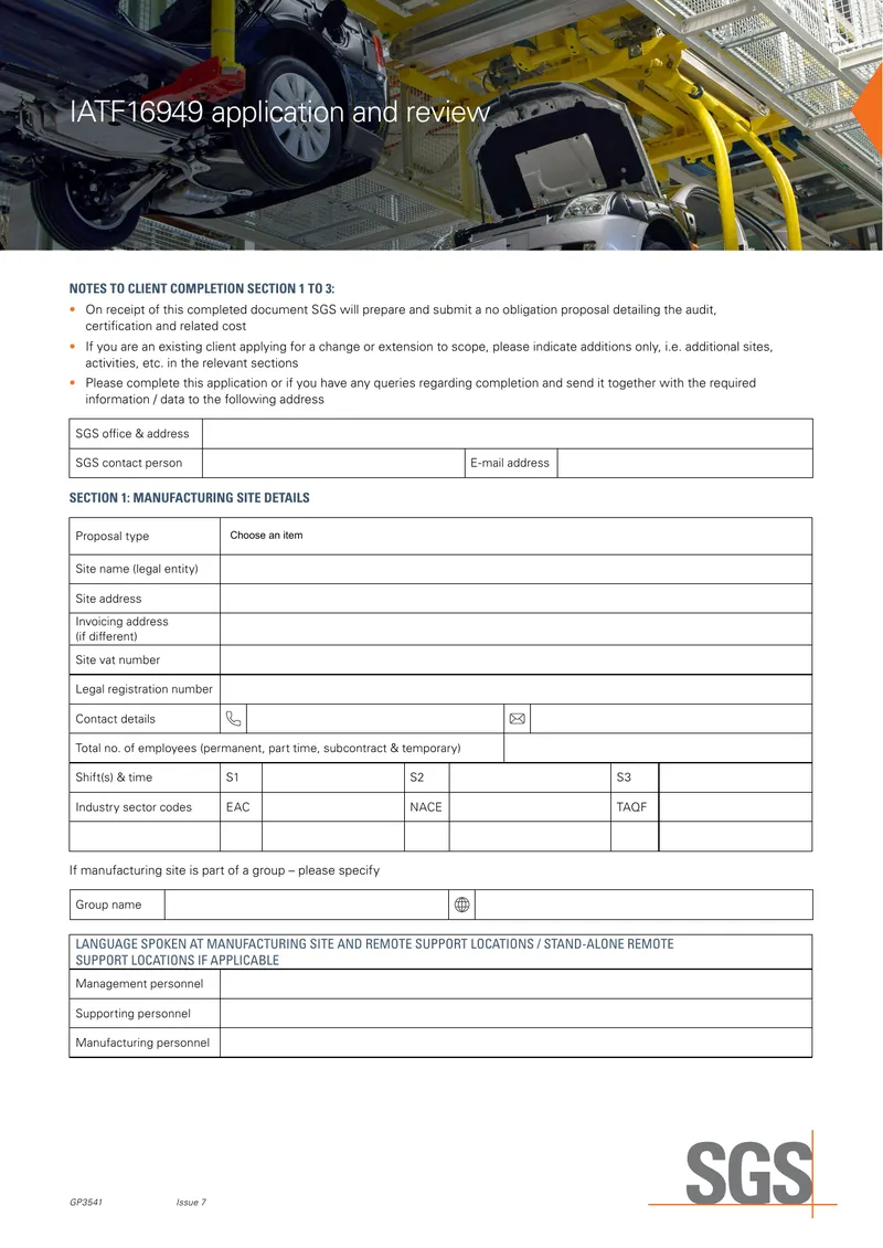 IATF16949 Application and Review Process