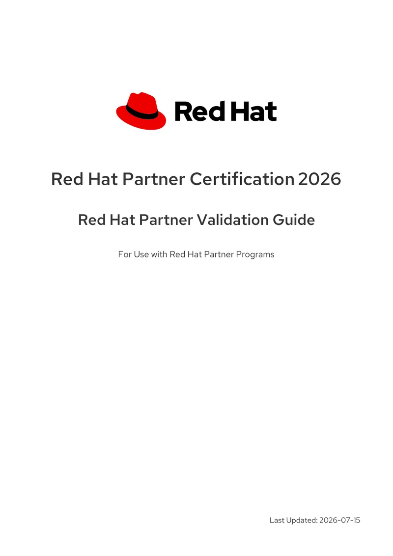 Red Hat Partner Validation Guide 2026