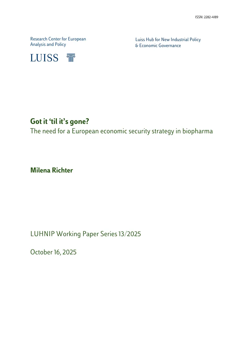 European Economic Security Strategy in Biopharma