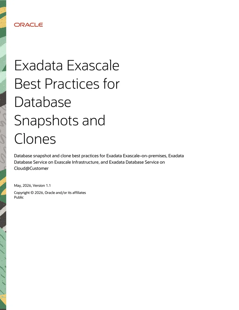 Best Practices for Database Snapshots and Clones on Exadata Exascale