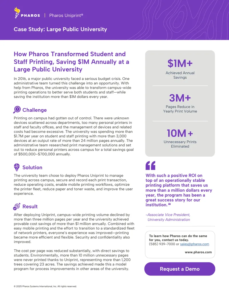 Case Study on Transforming University Printing Operations