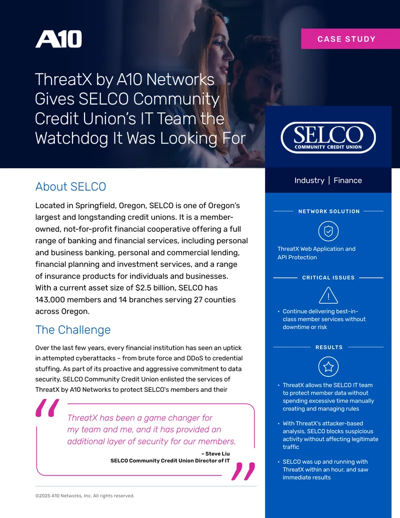 ThreatX Implementation Case Study at SELCO Community Credit Union