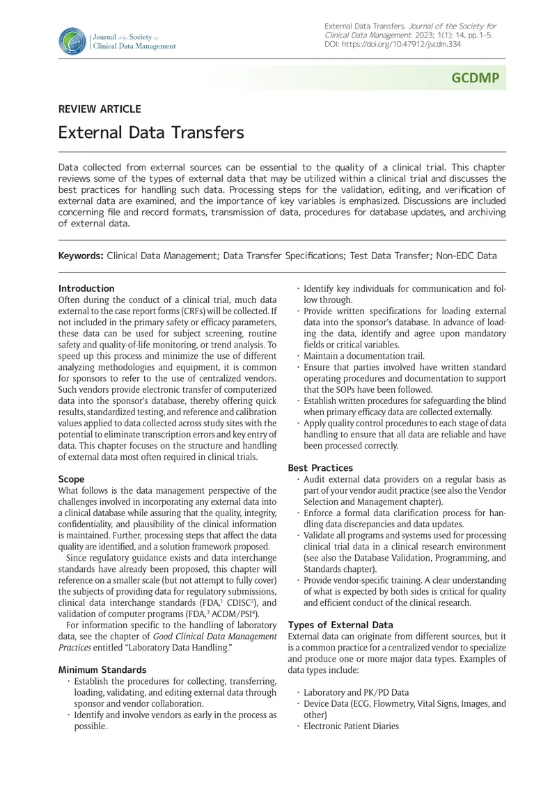 External Data Transfers in Clinical Trials preview page 1