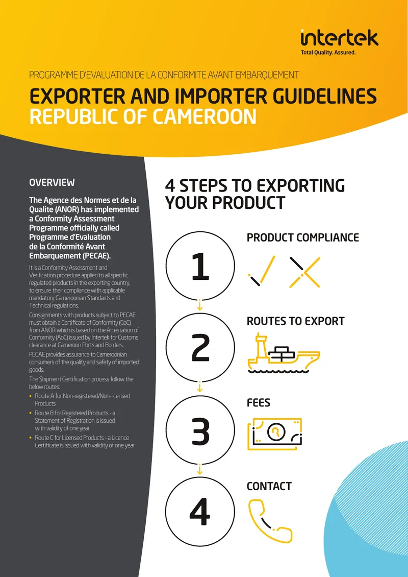 Exporter and Importer Guidelines for Cameroon