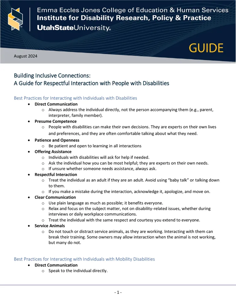Building Inclusive Connections Guide for Respectful Interaction