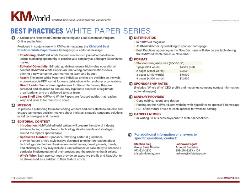 KMWorld Best Practices White Paper Series Overview