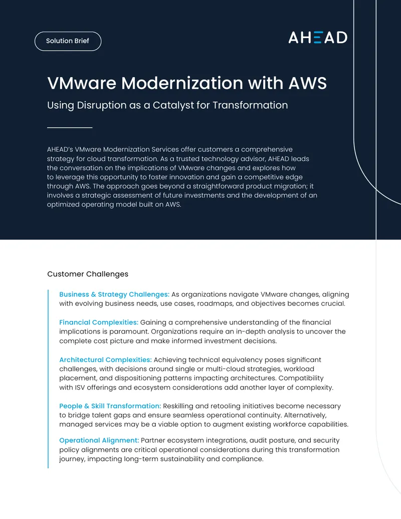 VMware Modernization Services with AWS