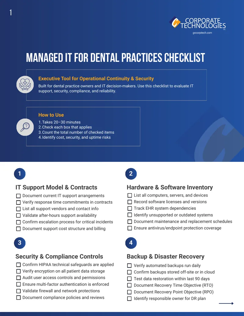 Managed IT for Dental Practices Checklist