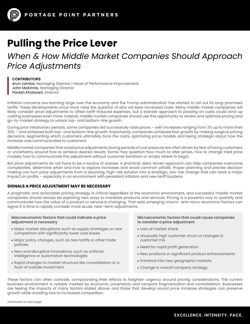 Price Adjustment Strategies for Middle Market Companies