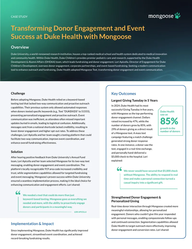 Transforming Donor Engagement at Duke Health