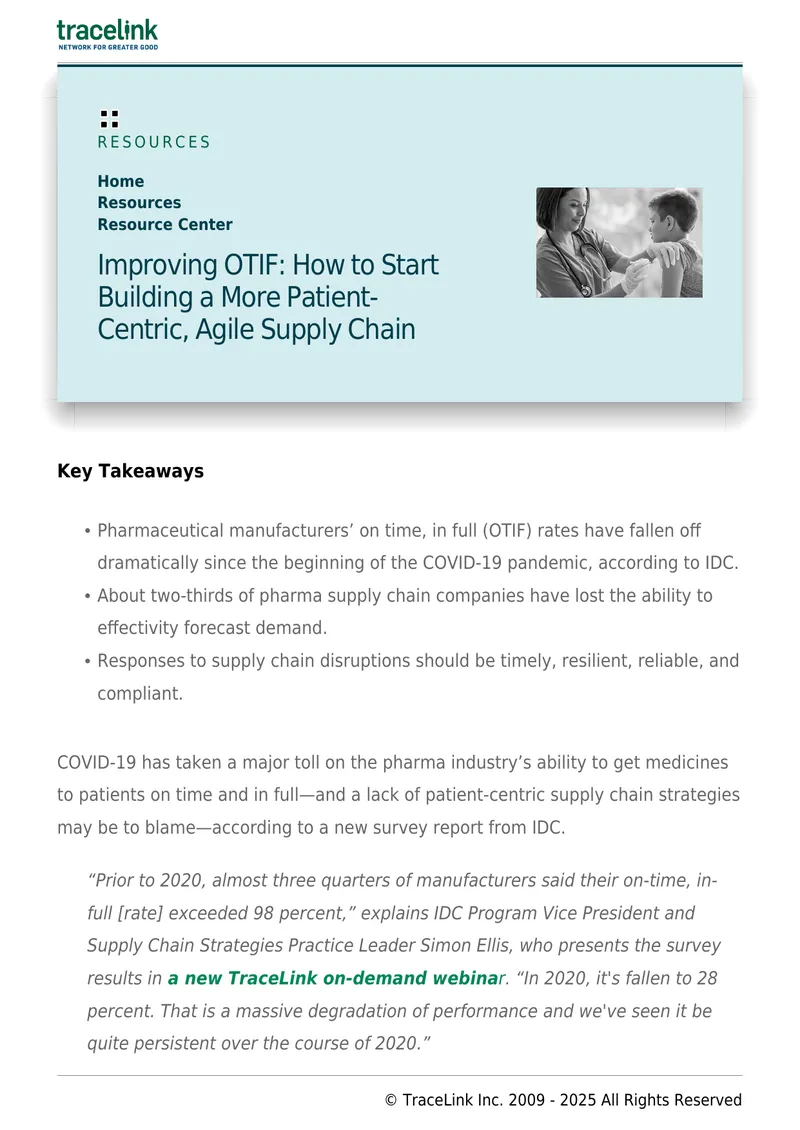 Improving OTIF in Pharmaceutical Supply Chains