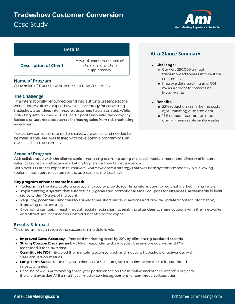 Tradeshow Customer Conversion Case Study