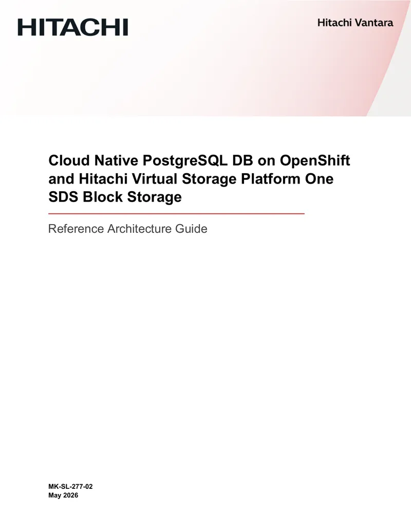 Cloud Native PostgreSQL DB on OpenShift Reference Architecture Guide