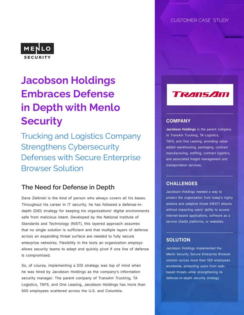 Jacobson Holdings Implements Defense in Depth Strategy