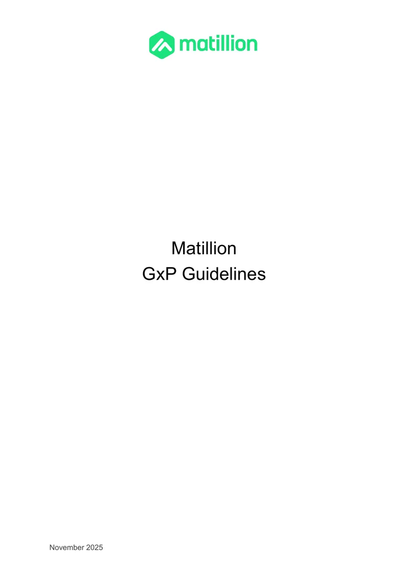 Matillion GxP Compliance Guidelines