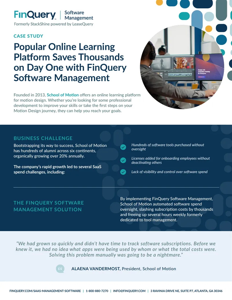 School of Motion Case Study on FinQuery Software Management