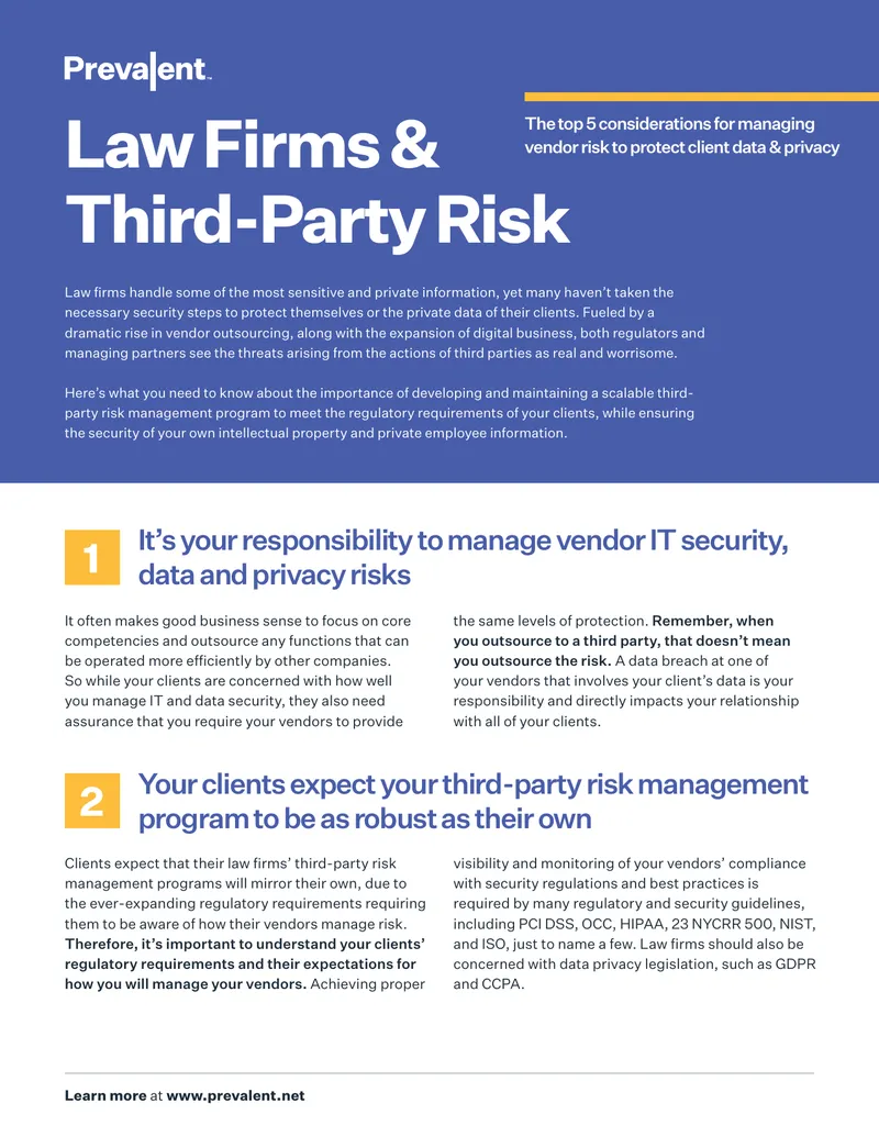 Third-Party Risk Management for Law Firms