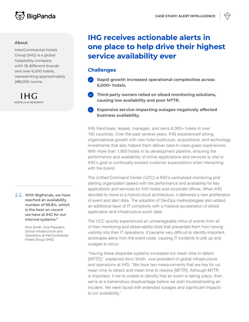 Case Study on Alert Intelligence Implementation at IHG