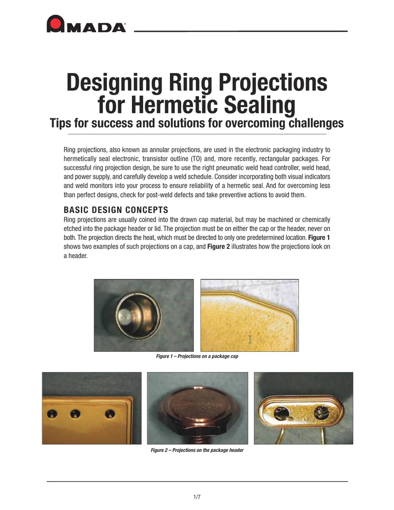 Designing Ring Projections for Hermetic Sealing