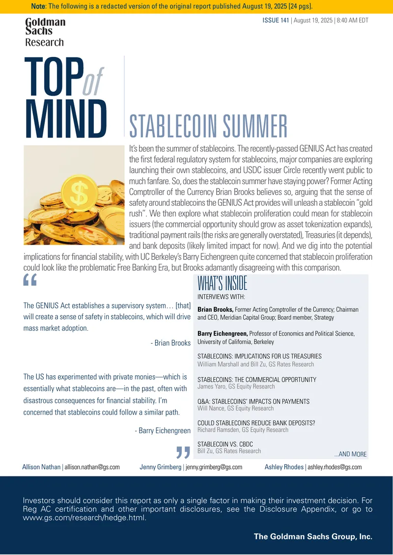 Stablecoins and the GENIUS Act Implications