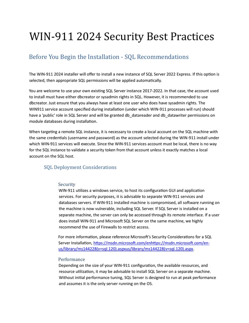 WIN-911 2024 Security Best Practices Guide