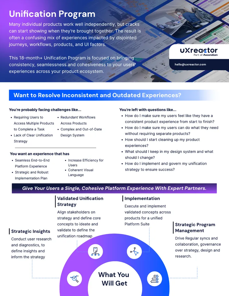 Unification Program for Product Experience Enhancement