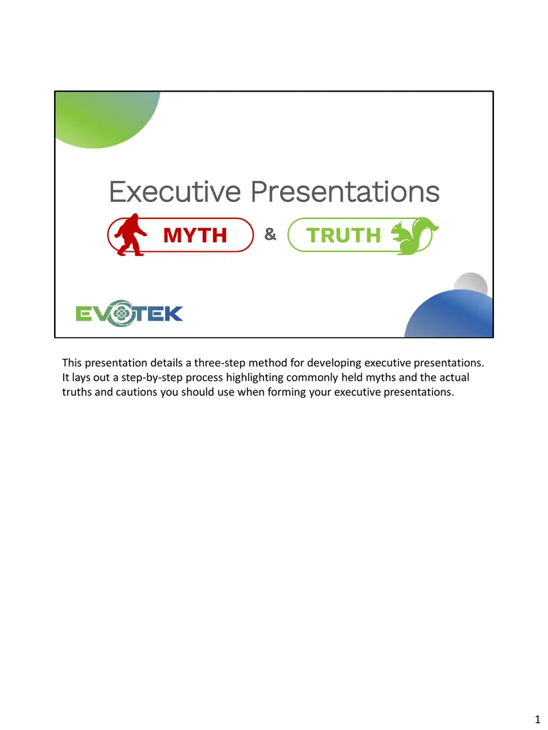 Executive Presentation Development Methodology