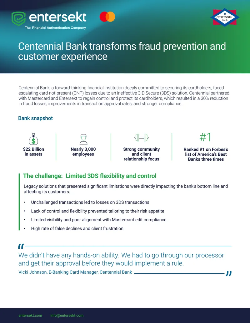 Centennial Bank Fraud Prevention Strategy