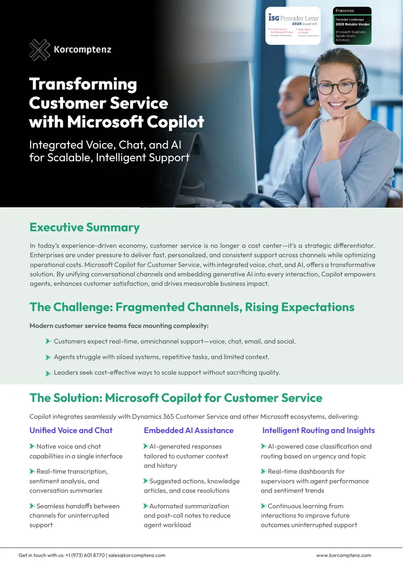 Microsoft Copilot for Customer Service Overview