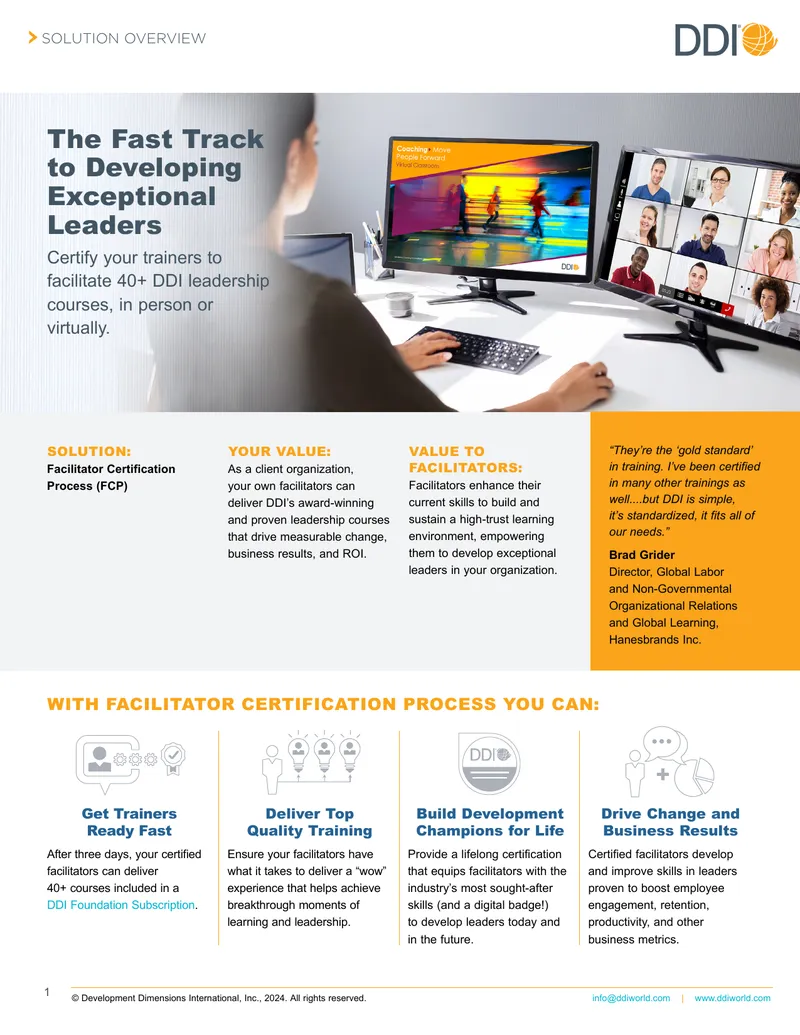 Facilitator Certification Process Overview