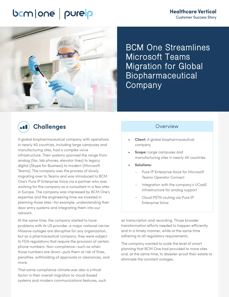 Microsoft Teams Migration for Biopharmaceutical Company