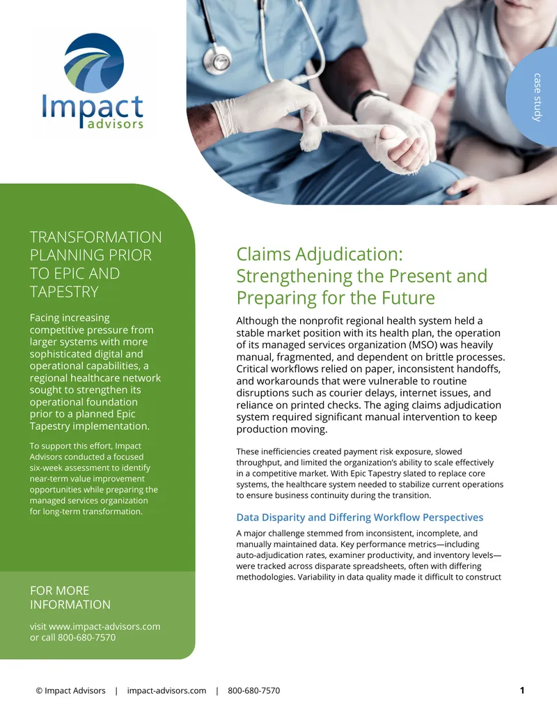 Claims Adjudication Process Improvement Case Study