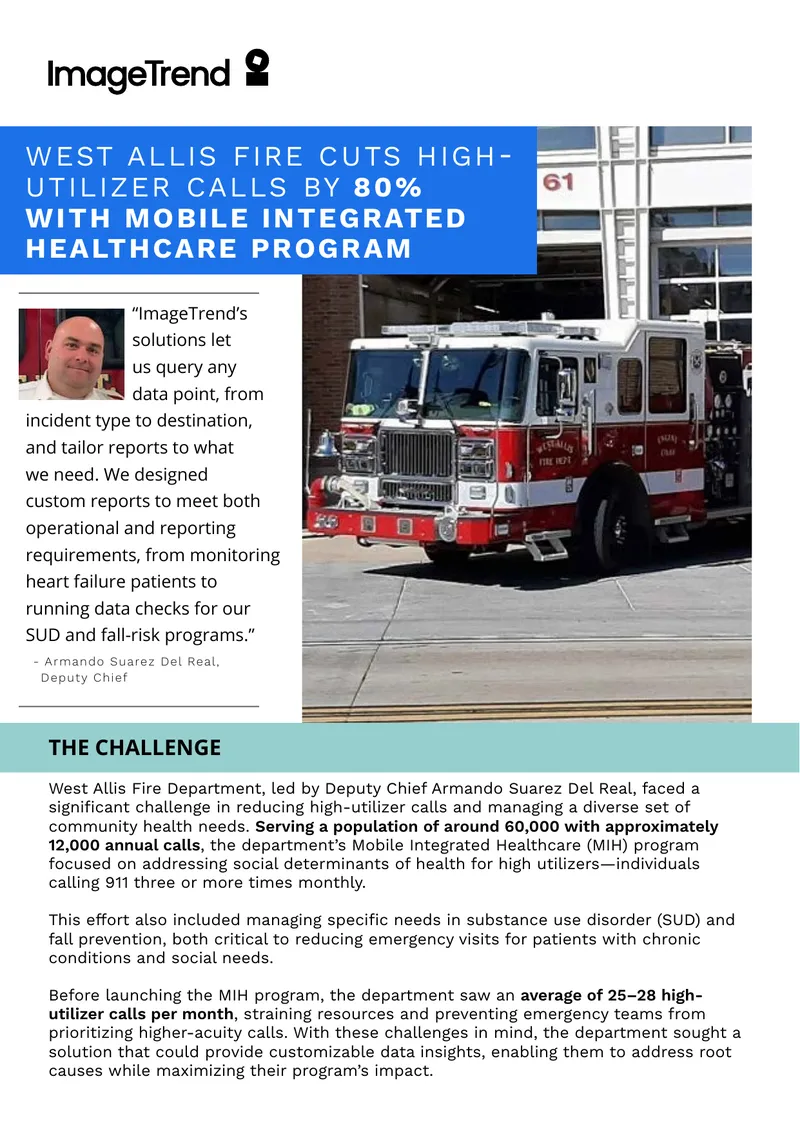 West Allis Fire Department Mobile Integrated Healthcare Program