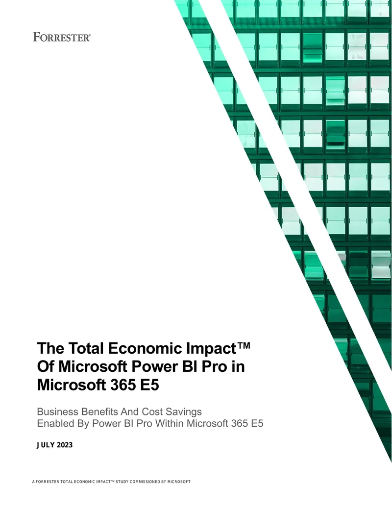 Total Economic Impact Study of Power BI Pro in Microsoft 365 E5