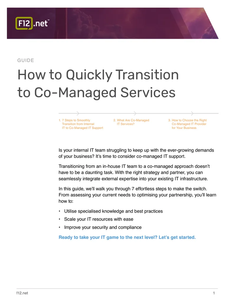 Guide to Transitioning to Co-Managed IT Services