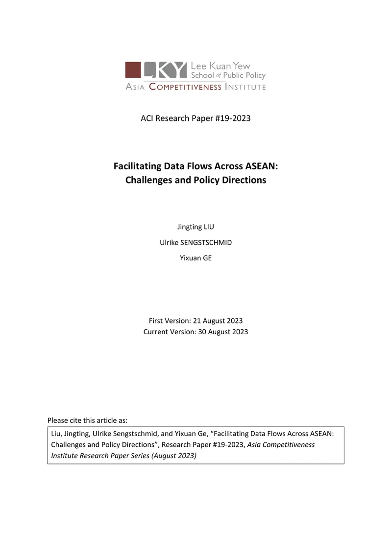 Facilitating Data Flows Across ASEAN Challenges and Policy Directions