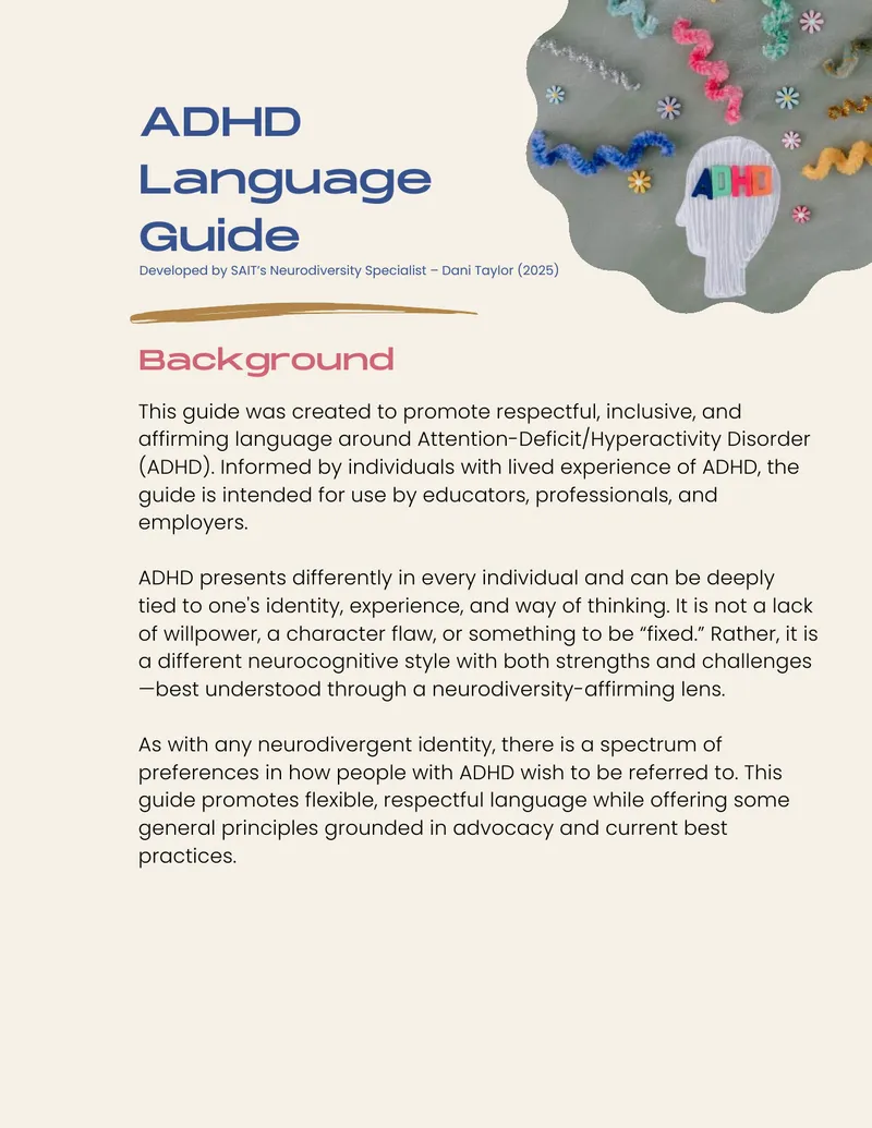 Language Guide for Attention-Deficit/Hyperactivity Disorder preview page 1