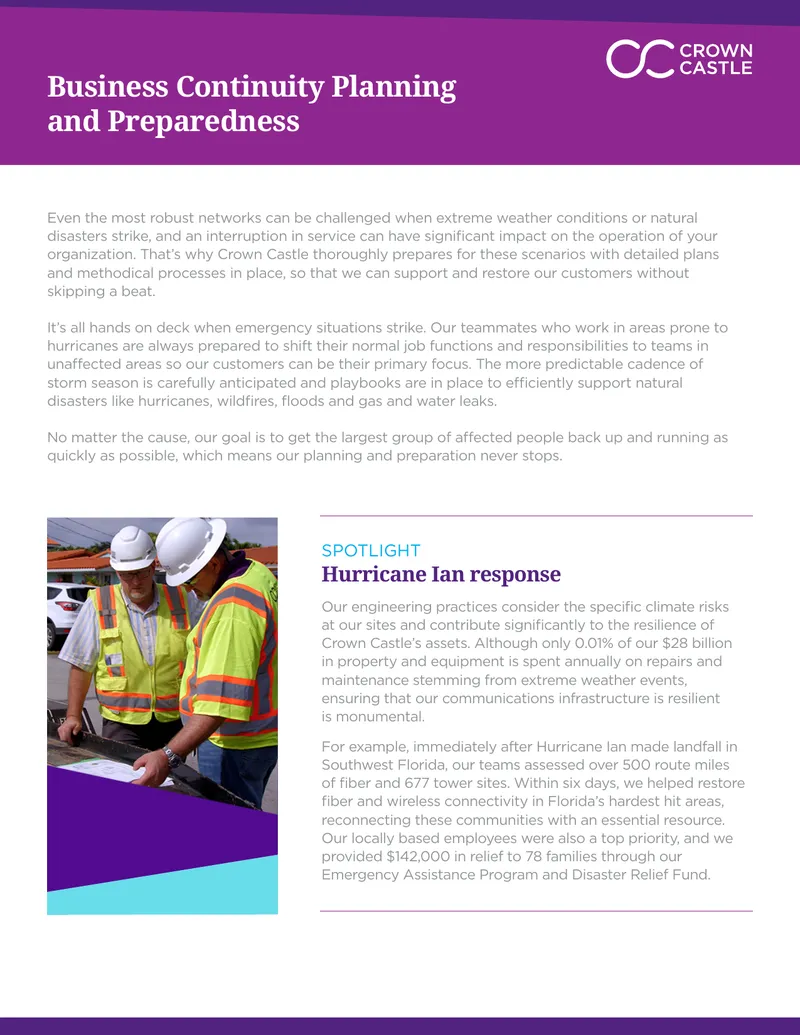 Business Continuity Planning and Preparedness