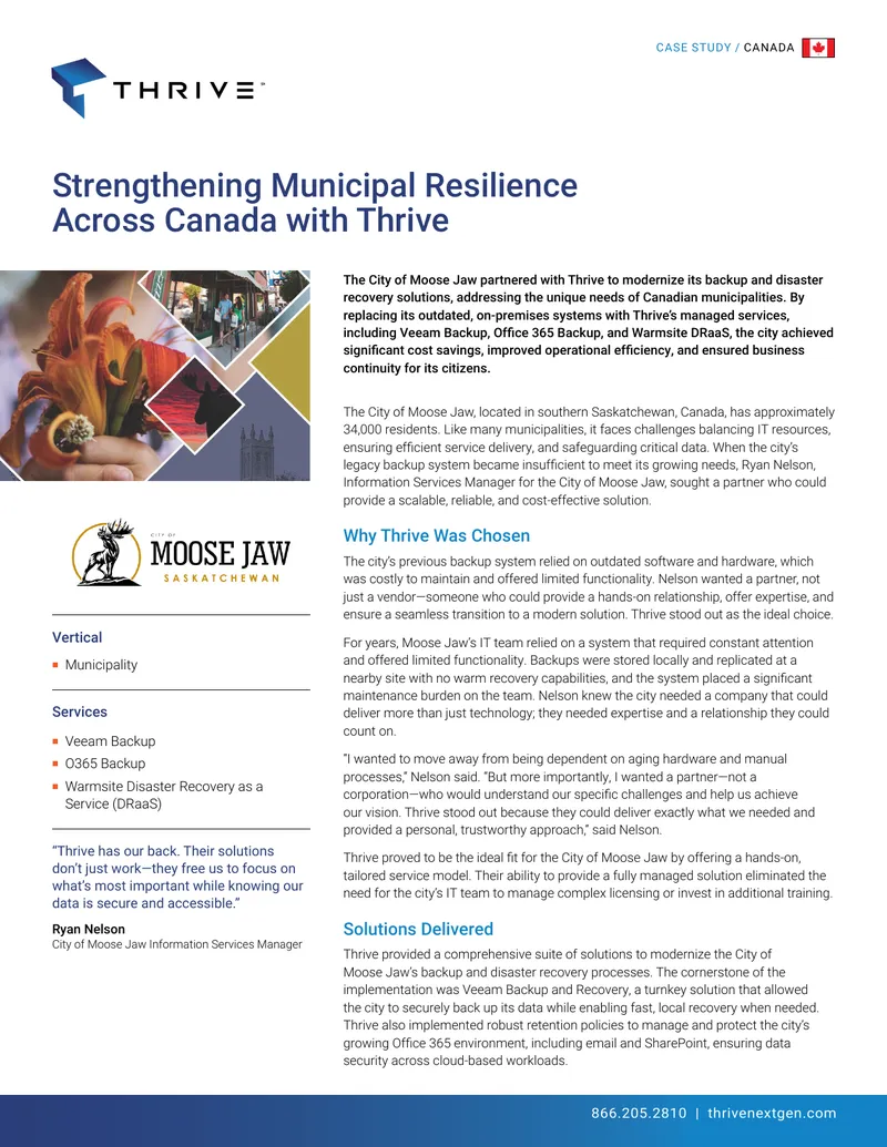 City of Moose Jaw Backup and Disaster Recovery Case Study