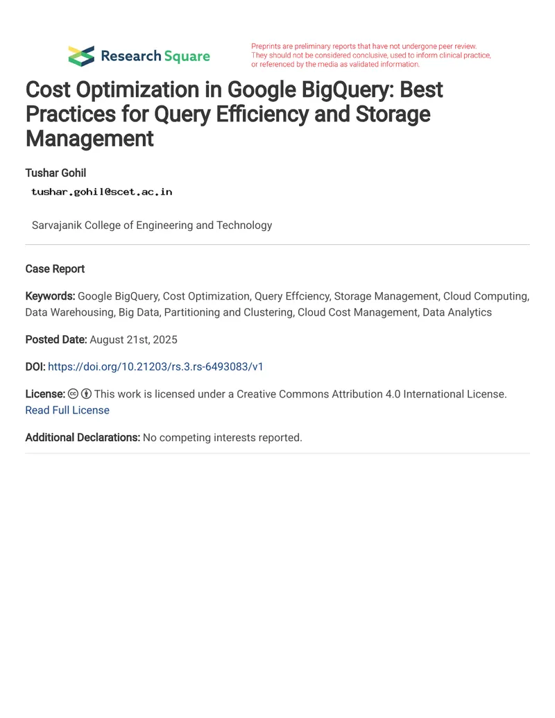Cost Optimization Strategies in Google BigQuery